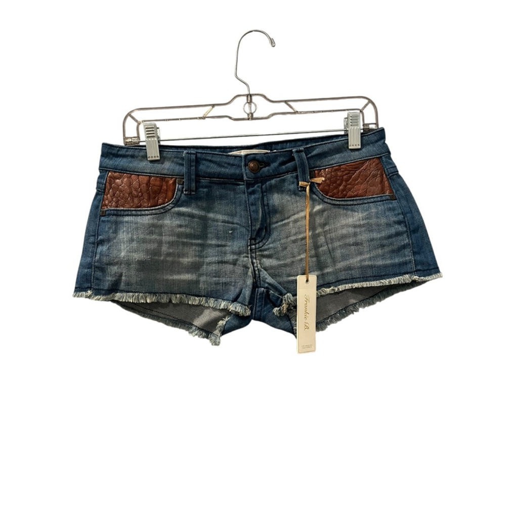 Franky B. NWOT Denim Low Rise Blue Jean Shorts Size 27 Cut Off Summer Casual